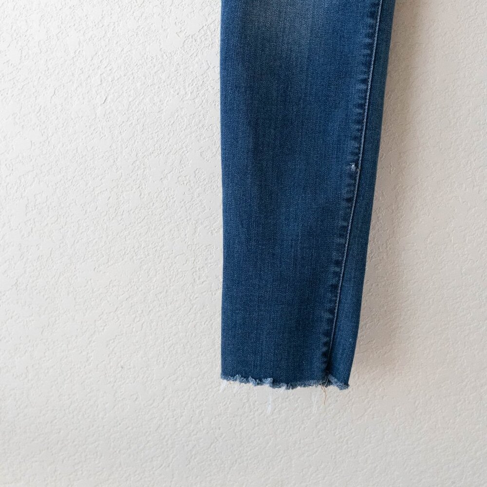 Judy Blue Skinny Jeans Size 11/30 Distressed Stretch Mid Rise Raw Hem - Picture 6 of 9